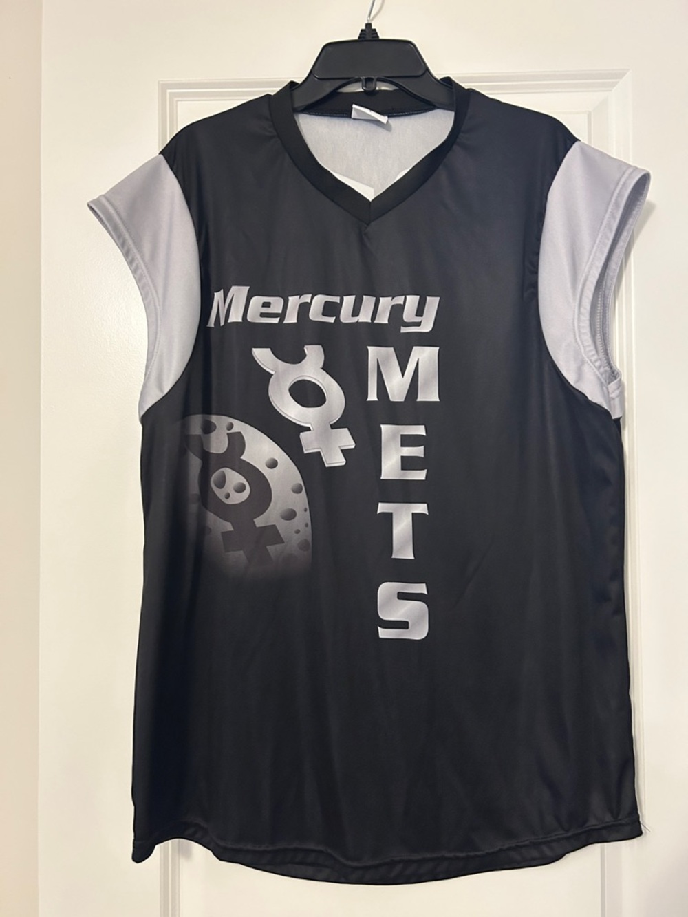 Men’s Mercury Mets Black & Silver Sleeveless Piazza Jersey